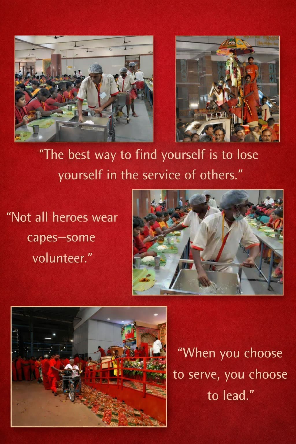 Volunteers serving at the temple